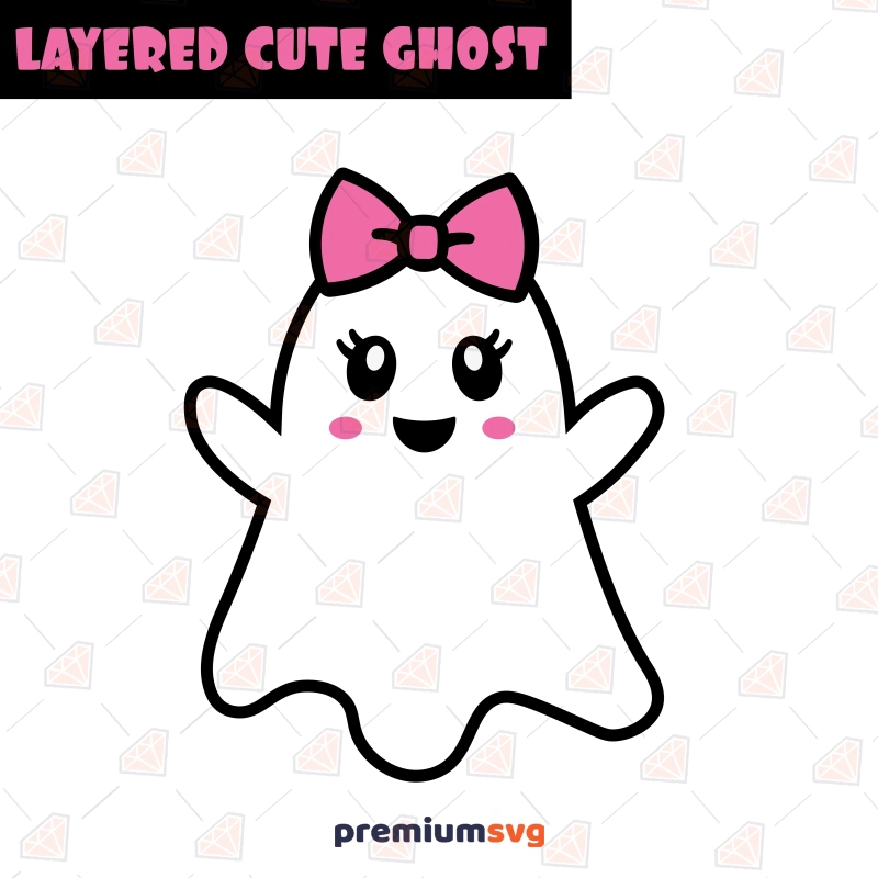 Cute Ghost SVG, Adorable Halloween Cut File Ghost SVG