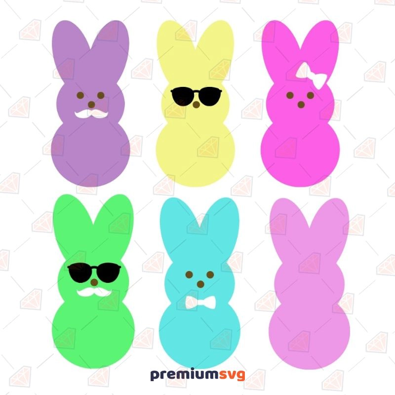 Happy Easter Peeps SVG Bundle Easter Day SVG Svg