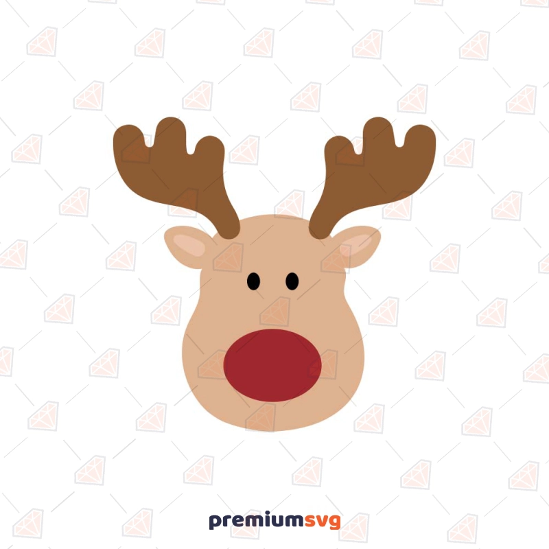 Cute Reindeer Face SVG, Christmas Reindeer SVG Design Christmas SVG Svg