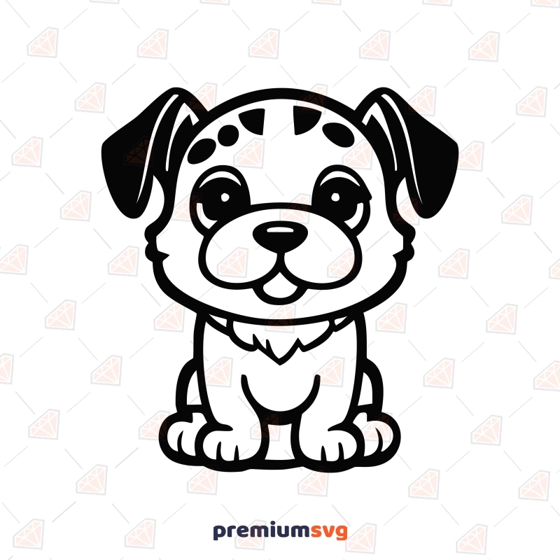 Cute Sitting Puppy SVG for Cricut, Cute Puppy Clipart Dog SVG Svg