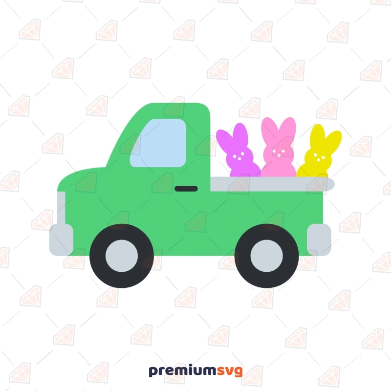 Cute Vintage Truck Carry Peeps SVG, Easter Truck SVG Cut File Easter Day SVG Svg