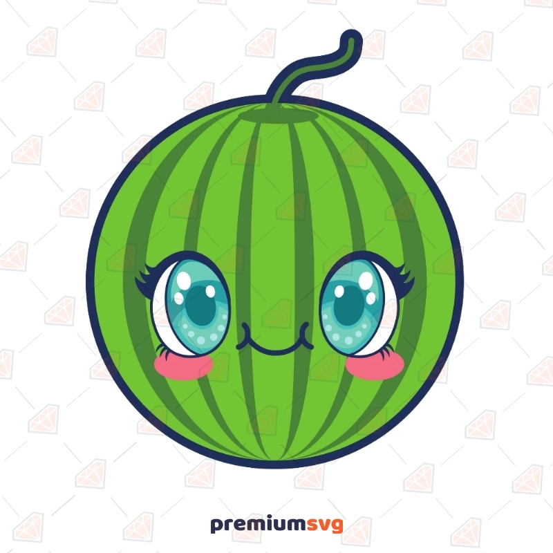Cute Watermelon SVG, Cute Watermelon Vector Instant Download Vector Illustration Svg