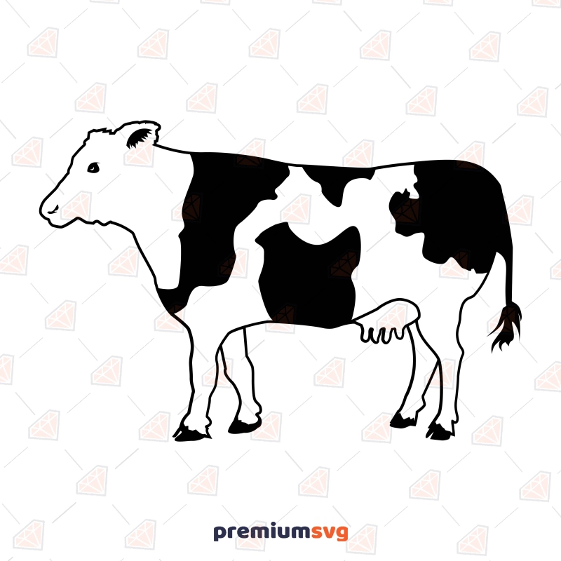 Dairy Cow Silhouette Clipart and SVG File Cow SVG Svg