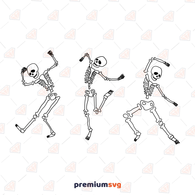 Dancing Skeletons SVG, Funny Skeletons SVG Instant Download Halloween SVG Svg