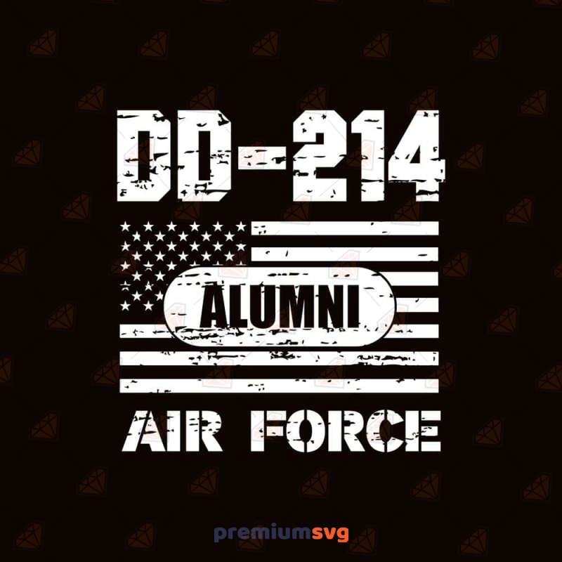 Dd-214 Alumni SVG, Air Force USA Flag SVG Cut File USA SVG Svg