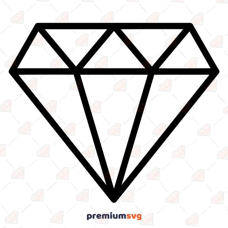 Diamond Outline SVG, Diamond Outline Instant Download Symbols Svg