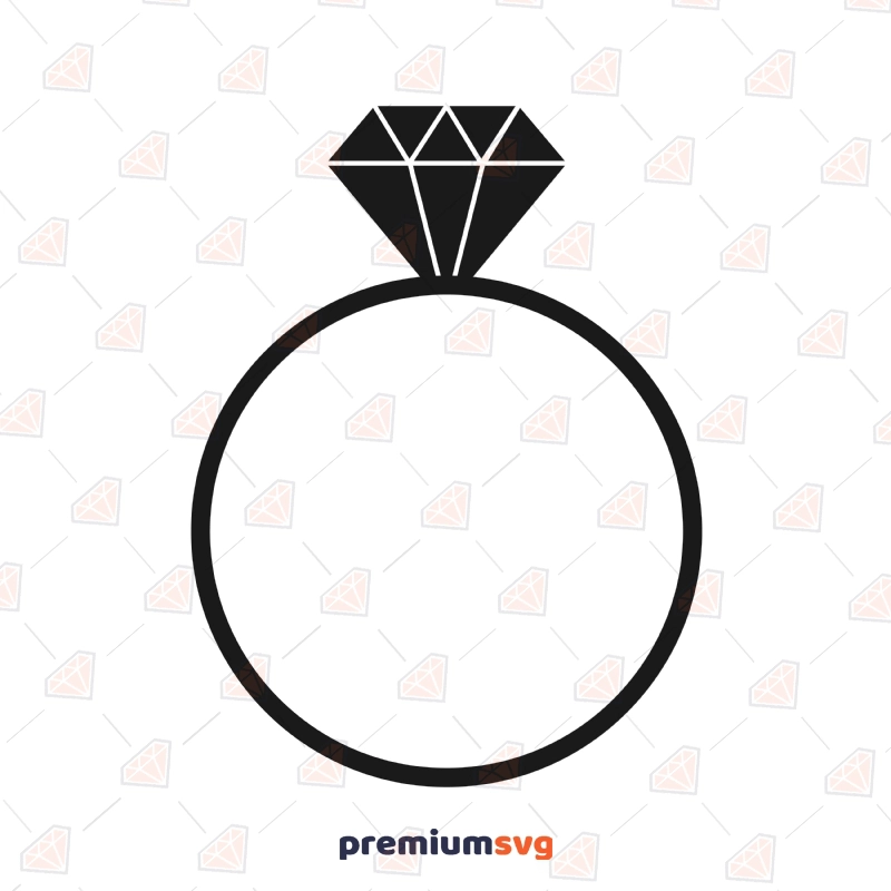 Diamond Ring SVG Cut Files, Diamond Ring Instant Download Wedding SVG Svg