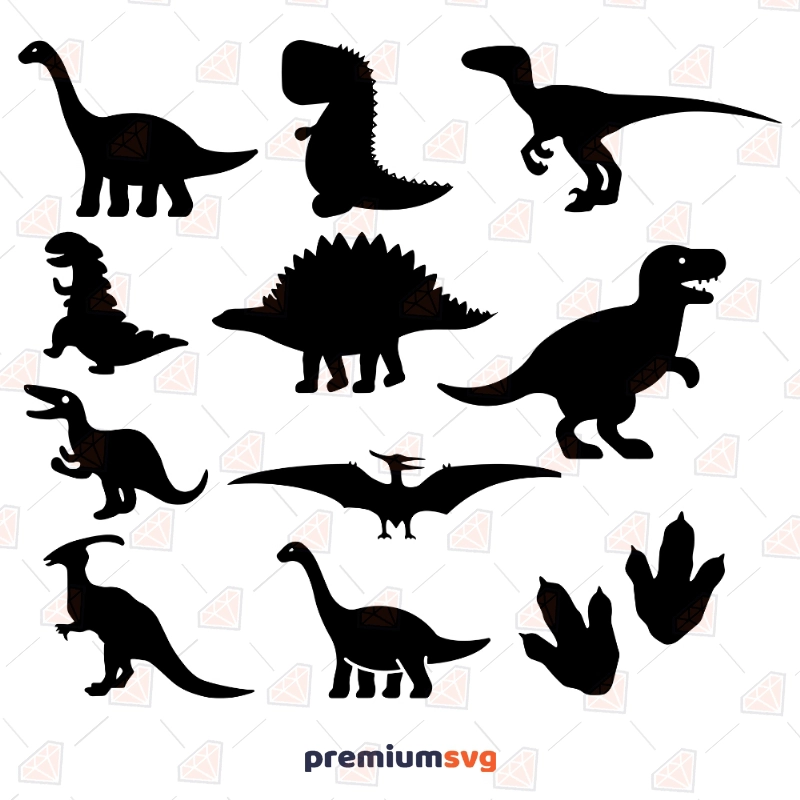 Dinosaurus Bundle SVG, Dinosaurus Silhouette Cut Files Cartoons Svg