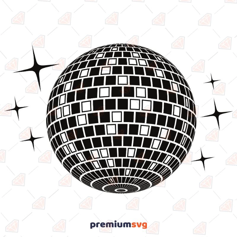 Disco Ball SVG, Disco Ball Vector Instant Download Vector Objects Svg