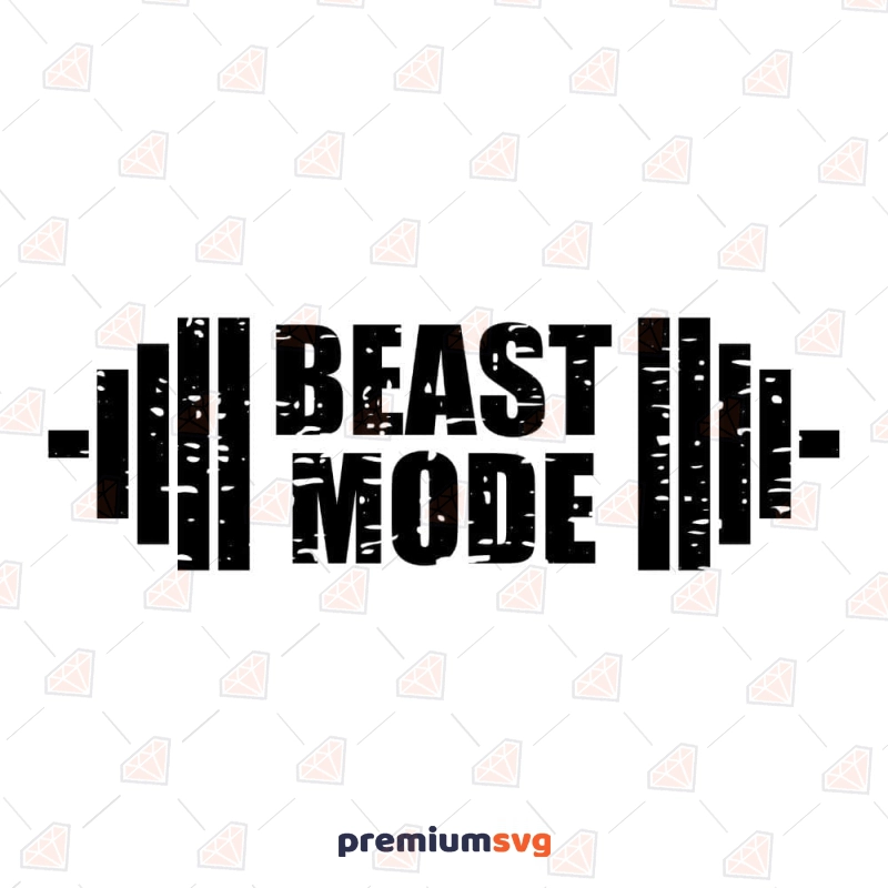 Distressed Beast Mode SVG Cut File, Instant Download Fitness SVG Svg