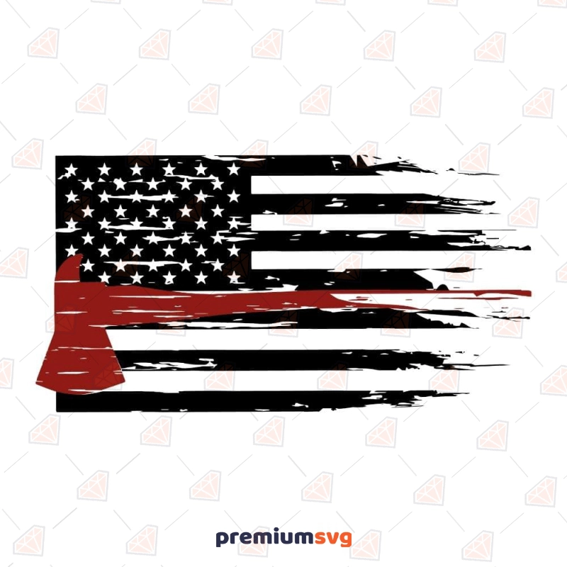 Distressed Firefighter Flag SVG, USA Firefighter Flag SVG Firefighter SVG Svg