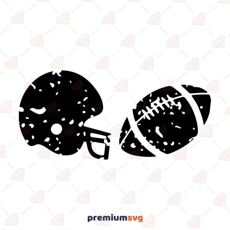 Distressed Football Helmet and Ball SVG Football SVG Svg