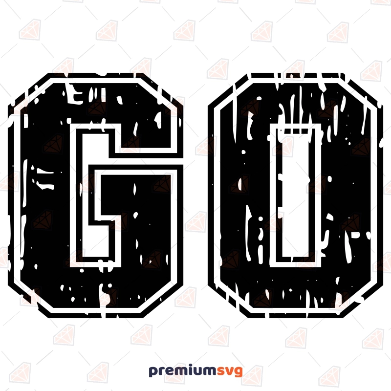 Distressed Go SVG Design, Football SVG Cut File Football SVG Svg