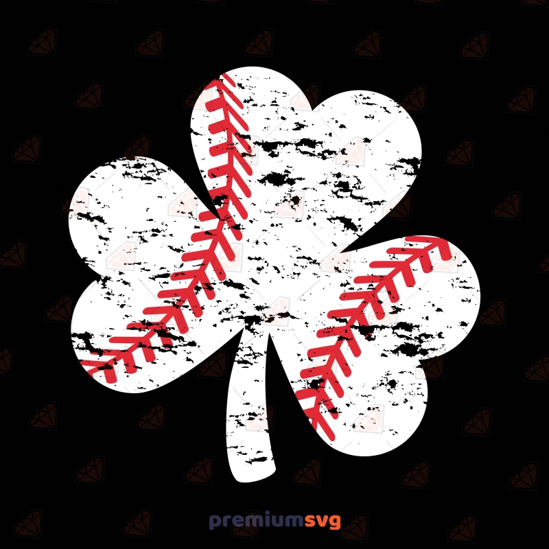 Distressed Shamrock Baseball SVG, Cut File, PNG St Patrick's Day SVG Svg