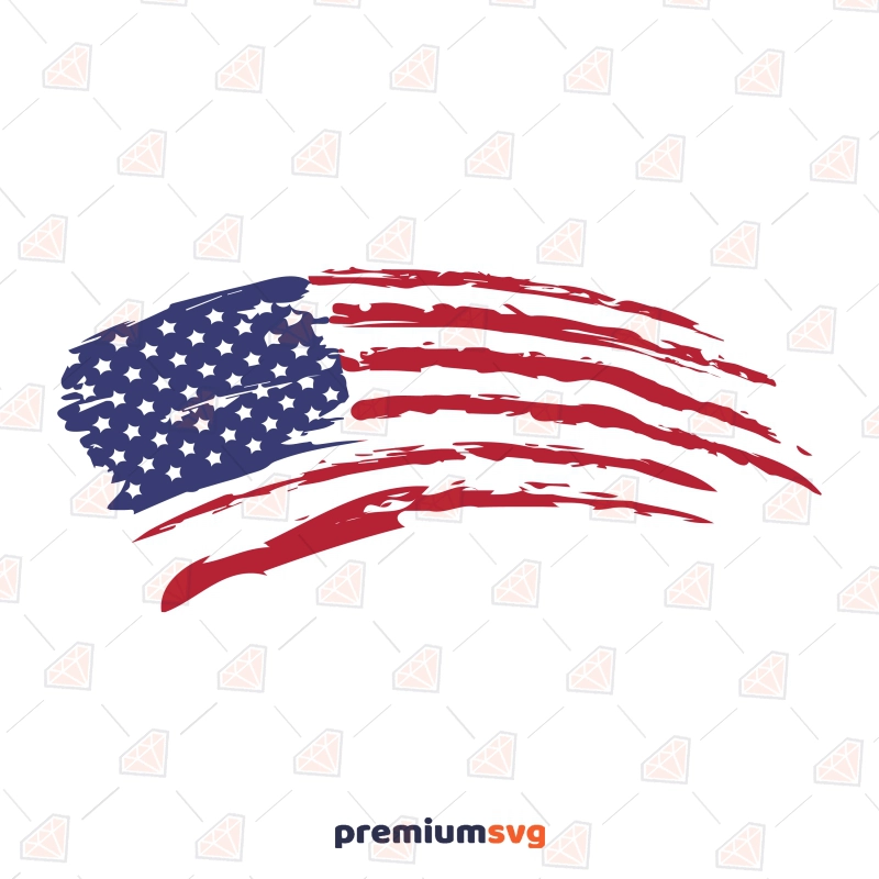 Distressed USA Wavy Flag SVG, American Flag SVG Vector Files USA SVG Svg