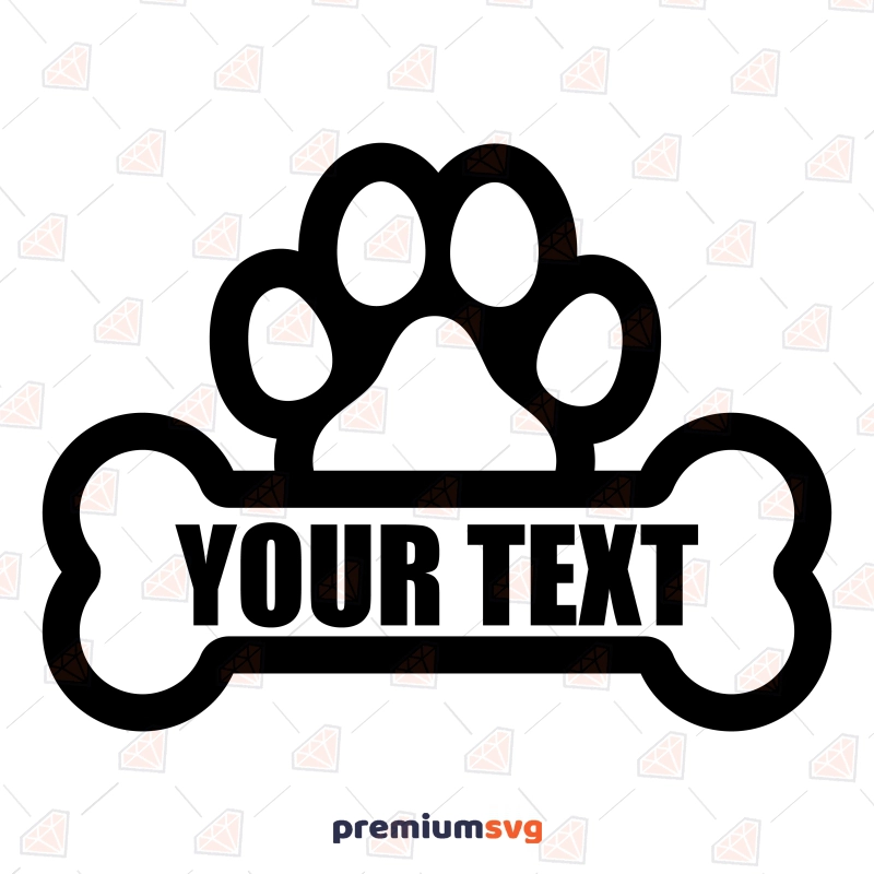 Dog Bone Monogram SVG, Monogram Paw Print SVG Dog SVG Svg