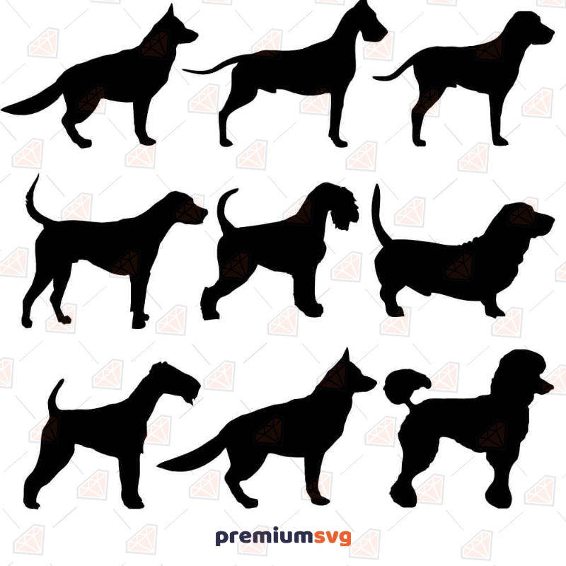 Dog Bundle SVG Files, Dog Breeds Clipart Dog SVG Svg