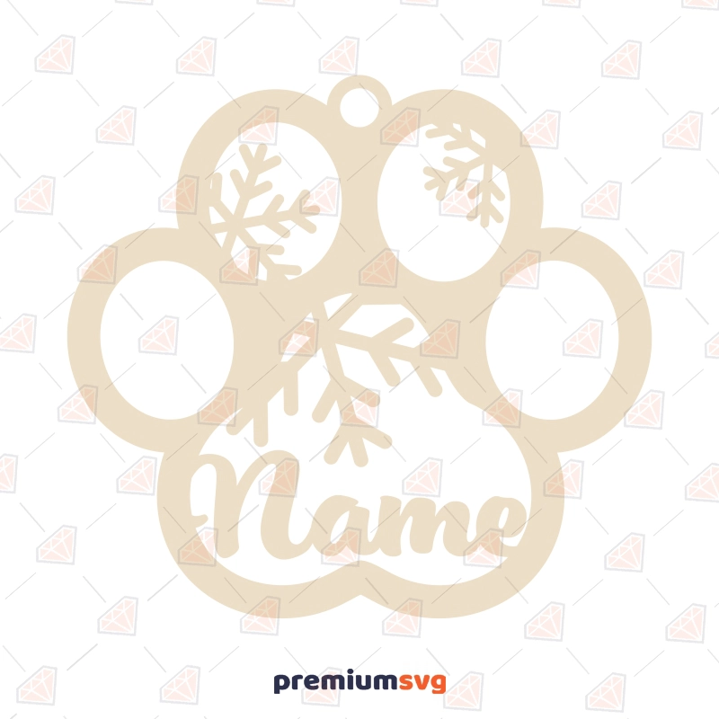 Dog Paw Print Christmas Ornament SVG Cut File Christmas SVG Svg