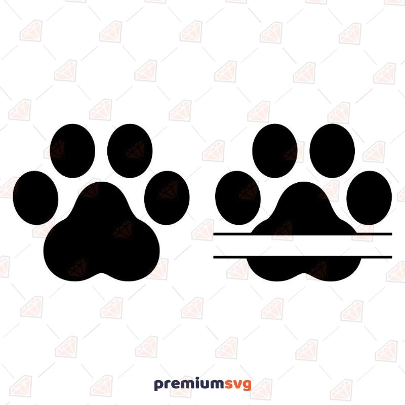 Dog Paws Monogram SVG, Paws with Monogram Vector Files Dog SVG Svg