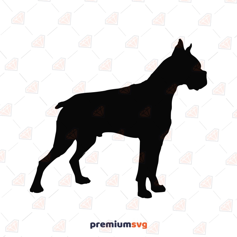 Boxer Dog Silhouette SVG, Cut file Dog SVG Svg