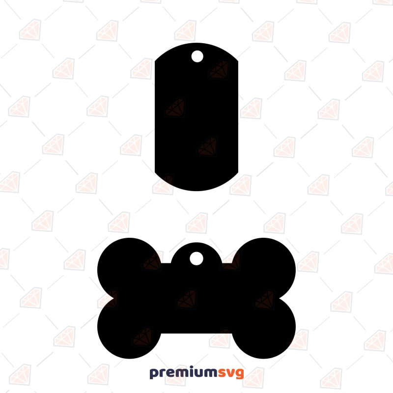 Dog Tag SVG File, Blank Template Vector Files Dog SVG Svg