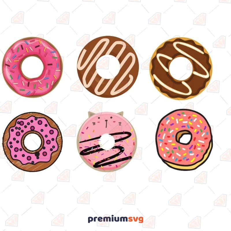 Donut Bundle SVG, Donut Bundle Vector Files Instant Download Snack Svg