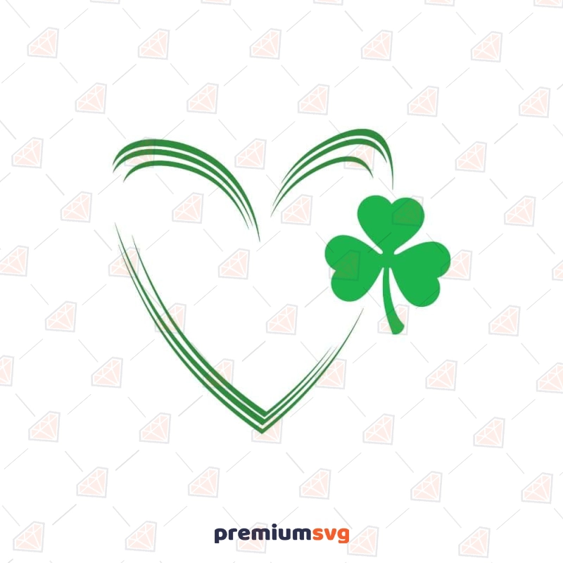 Shamrock Doodle Heart SVG for St Patty Day St Patrick's Day SVG Svg