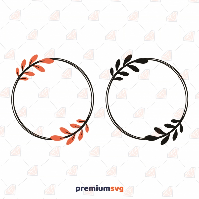 Double Floral Circle Frame SVG Cut File Geometric Shapes Svg