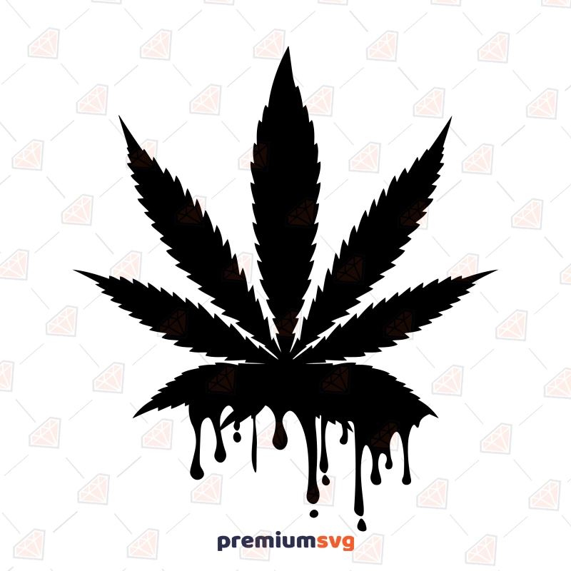 Dripping Pot Leaf SVG, Dripping Cannabis SVG, Mariuajana SVG Vector Illustration Svg