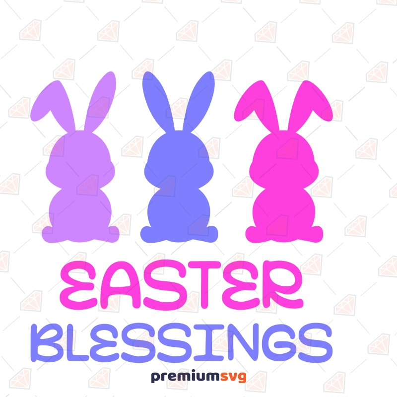 Easter Blessing Bunnies SVG, Happy Easter SVG Vector Files Easter Day SVG Svg