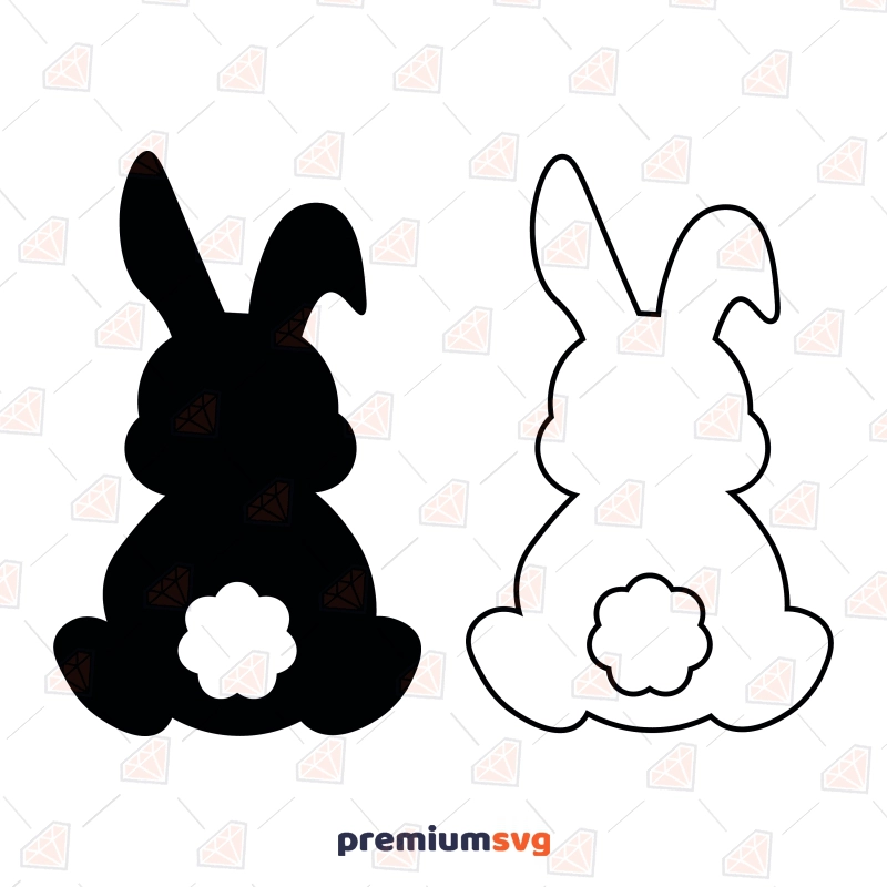 Easter Bunny SVG Clipart and Outline, Bunny SVG Vector