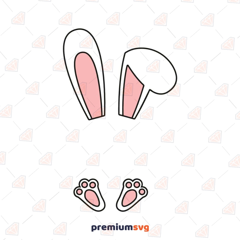 Easter Bunny Ears and Feet SVG, Easter SVG Cut File Easter Day SVG Svg