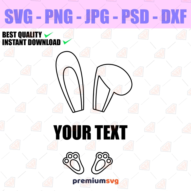 Easter Bunny Ears and Feet SVG Easter Day SVG Svg