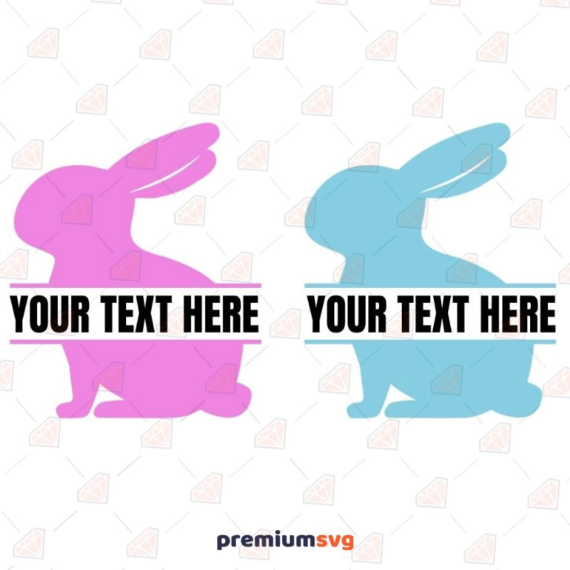 Easter Bunny Monogram SVG File, Easter Split Cut Files Easter Day SVG Svg