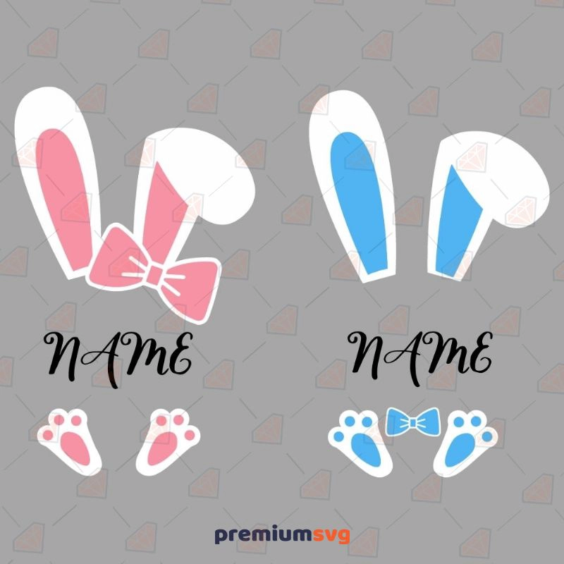 Easter Bunny Monogram for Boys & Girls SVG, Split Easter Bunny SVG Easter Day SVG Svg