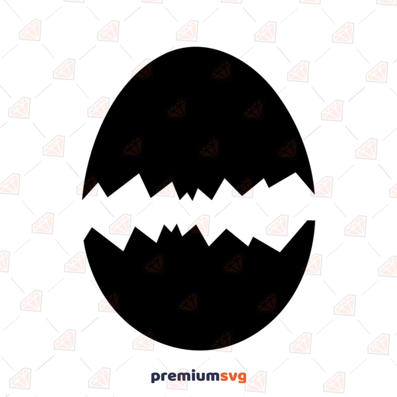 Easter Cracked Egg SVG File, Black Easter Eggs Clipart Easter Day SVG Svg