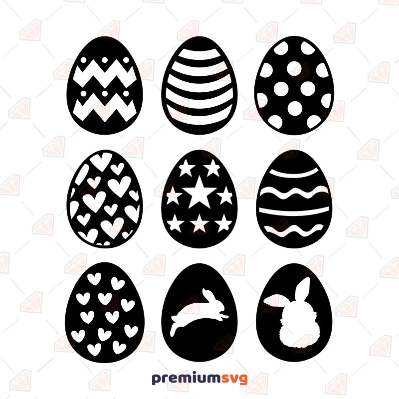 Easter Eggs SVG Bundle, Easter Cut & Clipart Files Easter Day SVG Svg