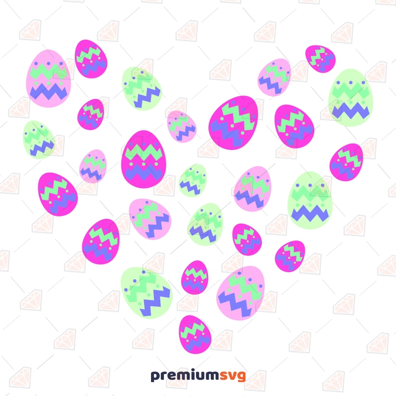 Easter Eggs Heart SVG, Heart Shaped Easter Egg SVG Easter Day SVG Svg