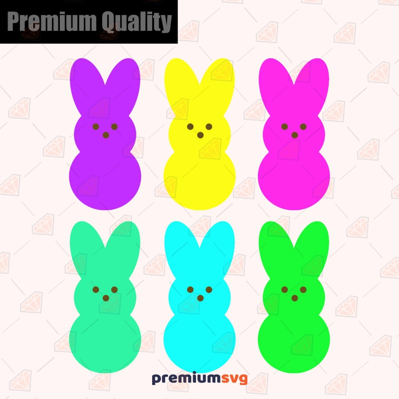 Easter Peeps SVG Bundle, Easter Bunny SVG Cut File Easter Day SVG Svg