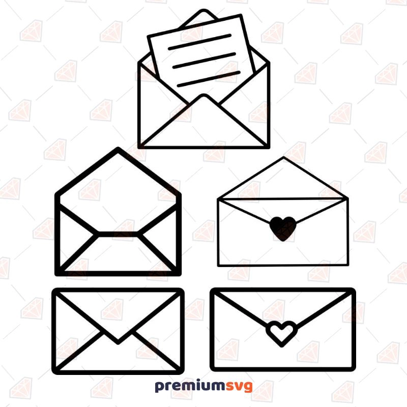 Envelopes SVG Bundle, Letters SVG Instant Download Vector Objects Svg