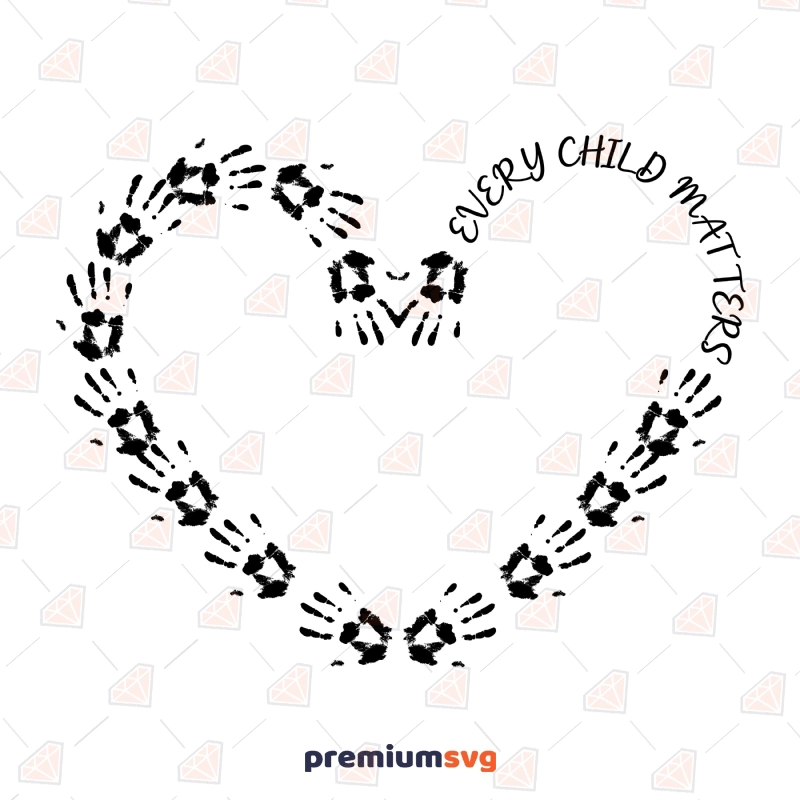 Every Child Matter  Heart with Handprint SVG Cut File Human Rights Svg