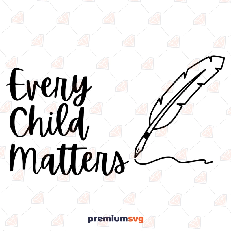 Every Child Matters Feather Pen SVG, Awareness Day Svg Human Rights Svg