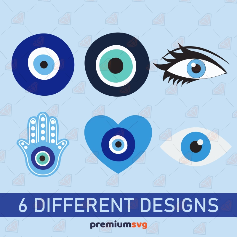 Evil Eyes Bundle SVG, Turkish Evil Eye Bundle Instant Download Drawings Svg