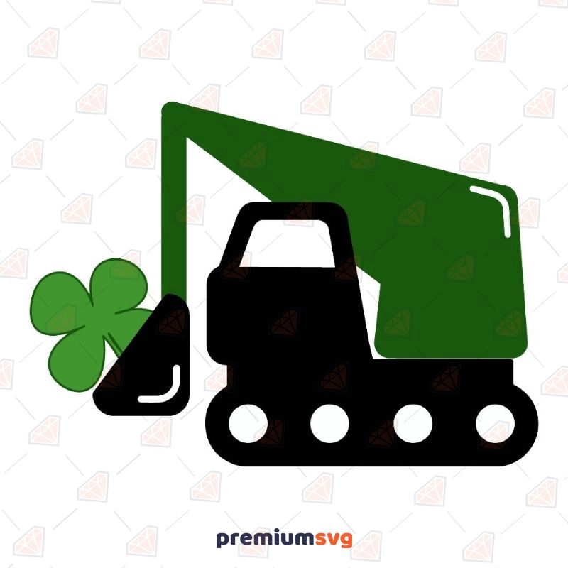 Excavator Shamrock SVG Cut File, Instant Download St Patrick's Day SVG Svg