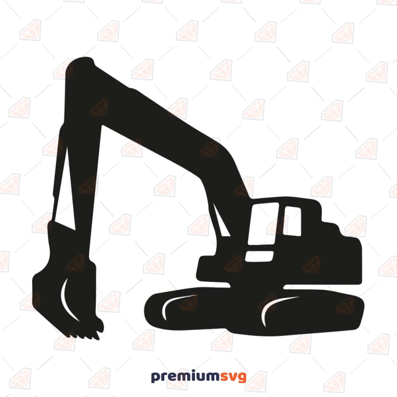 Excavator SVG Design, Black Excavator Silhouette Building And Landmarks Svg