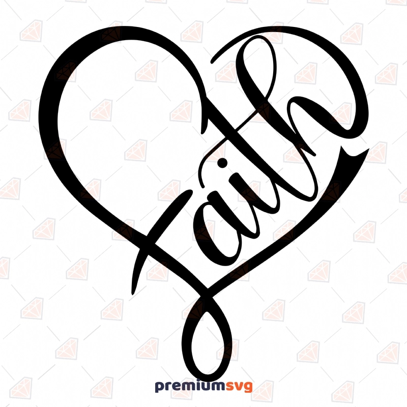 Faith Heart SVG, Faith Heart Instant Download Christian SVG Svg