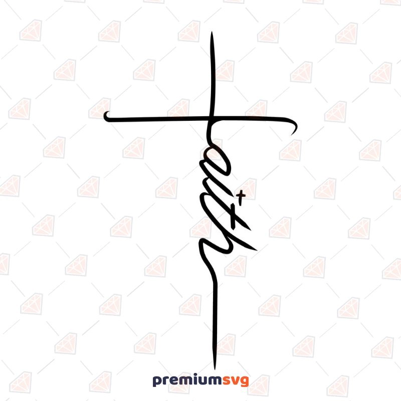 Faith Cross SVG Cut File, Faith Instant Download Christian SVG Svg