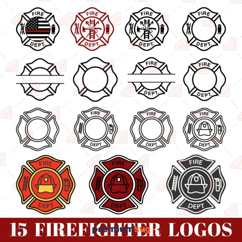 Firefighter Department Logo SVG Bundle, Fireman Logo Bundle SVG Firefighter SVG Svg