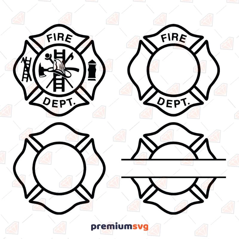 Firefighter Logo SVG, Fireman Department Logo SVG Clipart Firefighter SVG Svg