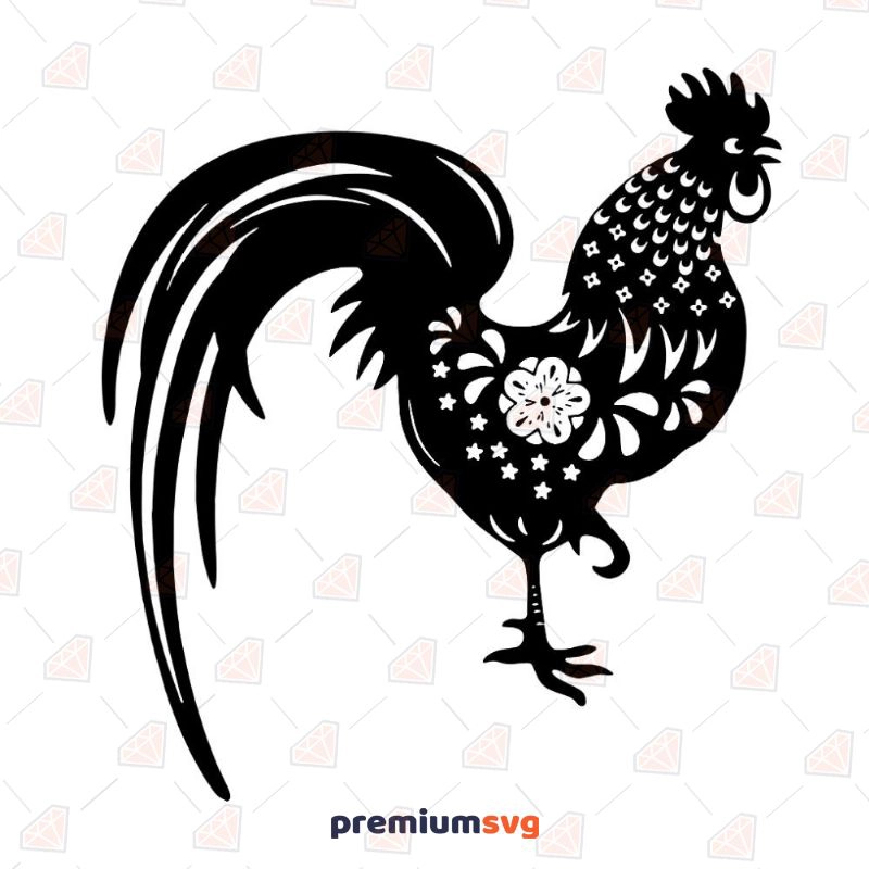 Floral Chicken SVG, Floral Chicken Instant Download Bird SVG Svg